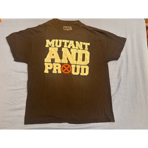 Men's Marvel X-Men T-shirt XL Black Mutant and Proud - Picture 2 of 9